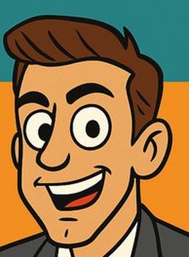 Cartoon of Dave Bolt, smiling